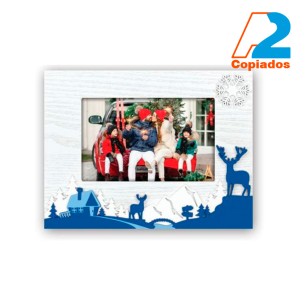 Marco de madera diseño navideño