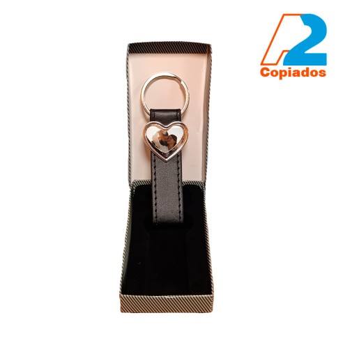 Llavero de Cuero con Corazón Personalizable