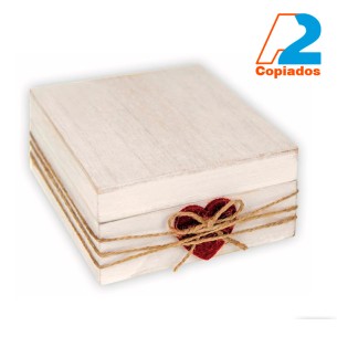 Caja Decorativa de Madera con Corazón
